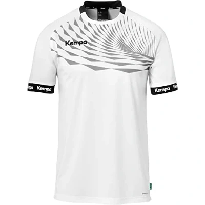 Image of Kempa Wave 26 Shirt Men&#039;s Boys Sports Short Sleeve Functional Handball Gym Fitness Jersey Elastic and Breathable White/Grey