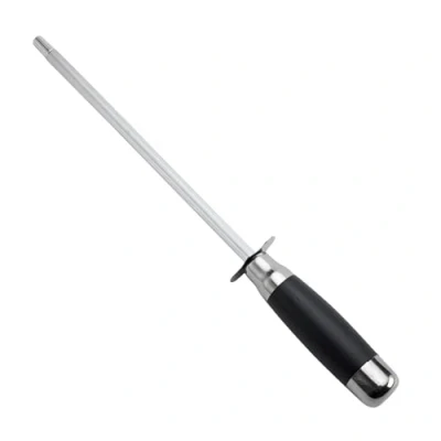 Image of Diamond Knife Sharpener Professional Honing Rod Stick, Fine Sharpening Steel with Oval Shape and Comfortable Handle for Kitchen, Chef, Household Knives, Scissors
