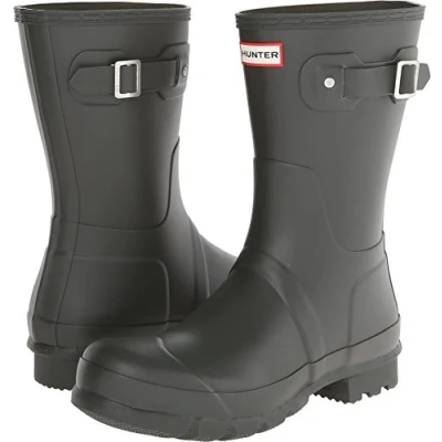 Image of Hunter Unisex Short Rain Boot, Dark Olive, 10 UK