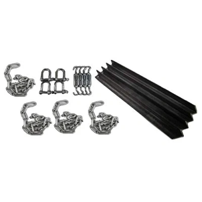 Image of Static Caravan Chain Down Kit with Angle Stake Anchors (Heavy Duty Tether Spike Concrete Siting)