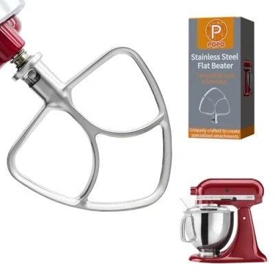 Image of Stainless Steel Flat Beater Attachment for 4.5 5 Quart Kitchen aid Tilt Head Stand Mixers