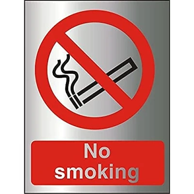 Image of Seco No Smoking Sign, 150mm x 200mm 1.5mm Brushed Aluminium Composite
