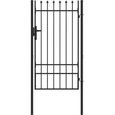 Image of Fence Gate Grey 100 x 175 cm Powder coated steel Vidaxl