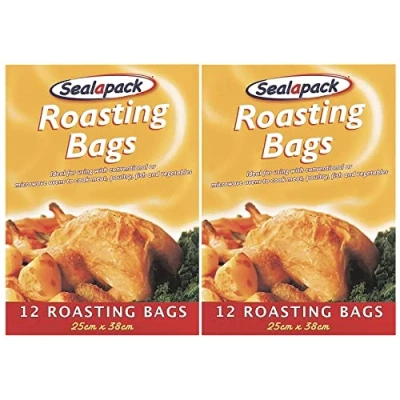 Image of 24 x Roasting Bags for Ovens and Microwaves Perfect Flavour Seal Cooking Chicken Fish Meat Turkey Vegetables Medium Size