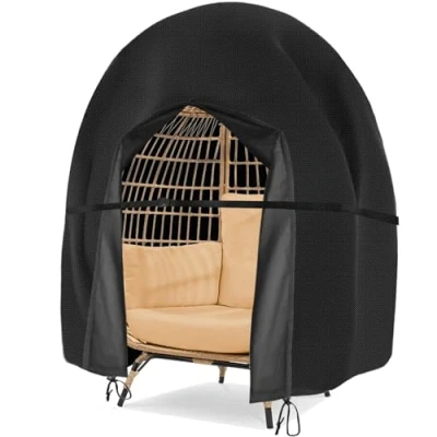 Image of Egg Chair Cover Waterproof Double Covers for Outdoor Furniture 420D Patio Hanging Swing 91x80 inches