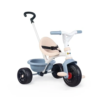 Image of Smoby 740336 Be Fun Blue Children&#039;s Bike from 15 Months Adjustable and Removable Parental Stick TRICYCLES, L