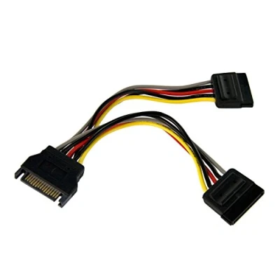 Image of StarTech.com PYO2SATA 6 Inch SATA Power Y Splitter Cable Adapter, M/F, Splitter, (M) to (F),