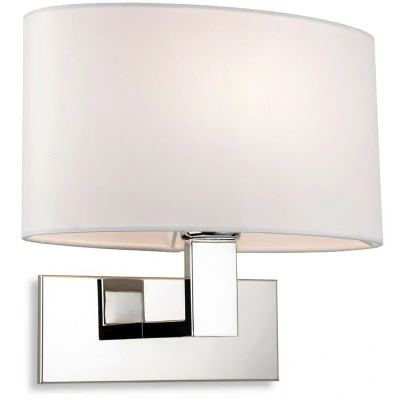 Image of Webster Wall Lamp Chrome with Oval Cream Shade