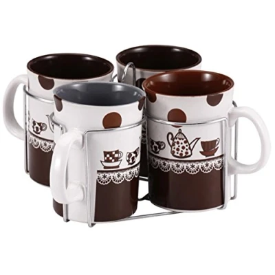 Image of Wellberg WB 12816 Set of 4 Mugs Ceramic in Gift Box