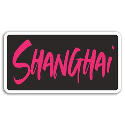 Image of 2 x 10cm Pink Shanghai Vinyl Stickers China Fun Sticker Laptop Luggage #17798 (10cm Wide)