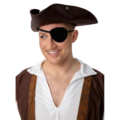 Image of Wicked Costumes Black Satin Eye Patch Fancy Dress Accessory