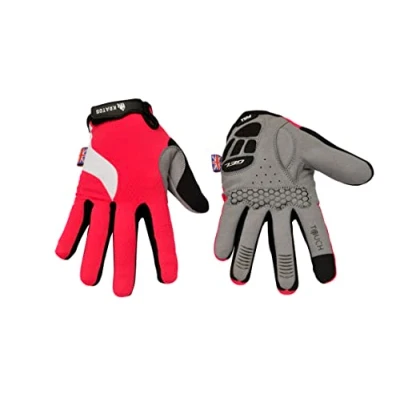 Image of Kratos Cycling Gloves Full Finger Mountain Bike Gel Padded Touchscreen MTB racing bicycle BMX for Kids Men Women (Pink/White/Black, M)