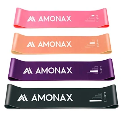 Image of Amonax Resistance Bands Set for Women and Men, Exercise Fitness Home Gym Legs Glutes Arms. Yoga, Pilates Resistant Band Mini Loop Bands, Therapy Stretch