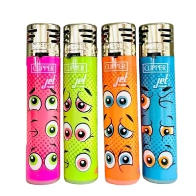 Image of 4 X Clipper Lighters Set, Gas LIGHTER Refillable JET FLAME Lighters, GIFT SET (JET WINDPROOF WONDERLAND 4) (No Fuel)