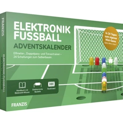 Image of FRANZIS 67333 Electronic Football Advent Calendar, 24 Circuits to Build Yourself, Includes All Components and 30 Page Companion Book, No Soldering
