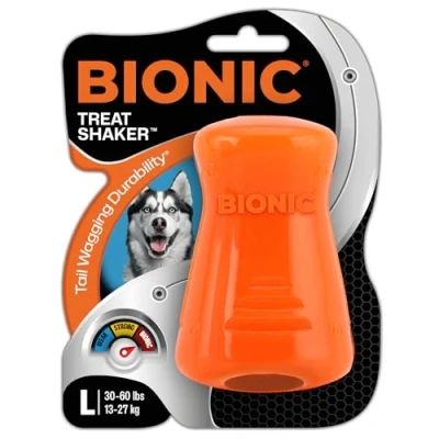 Image of BIONIC Treat Shaker Dog Toy, Large Interactive Chew Toy That Stands Up to The Toughest Chewers, for Dogs From 13 27+ kg.