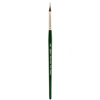 Image of Silver Brush Limited 2515SXSM Ruby Satin Pointed Triangle Brush, Bristle Brushes for Fluid and Flow Acrylics, Size Extra Small, Short Handle