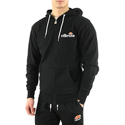 Image of Ellesse Briero Hoodie Sweatshirt, Men, Black, 2XL