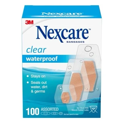 Image of 3M Nexcare Waterproof Bandages 100/Pkg Assorted Sizes