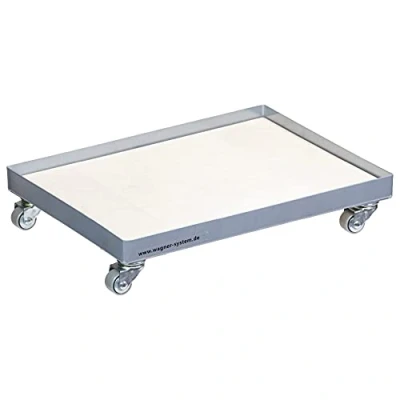 Image of WAGNER moving dolly MM 1184 I 41 x 31 cm removable loading platform soft castors ideal for standardised stacking boxes &amp; drinks crates versatile load capacity 100 kg 20118401