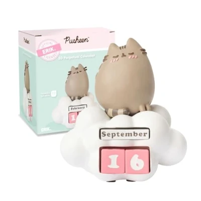 Image of Grupo Erik Pusheen Perpetual Calendar Flip Calendar, Calendars, Desk Cool Cat Figure Gifts