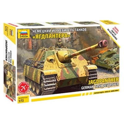 Image of Zvezda 1:72 Jagdpanther Sd.Kfz. 173 Plastic Construction Model Kit for Beginners
