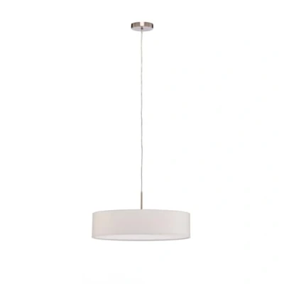 Image of Ceiling Light &#039;Sebatin&#039; (Modern) in Cream Made of Textile for e.g. Kitchen (3 Sources, E27) from Lindby Pendant Lighting, lamp, Hanging