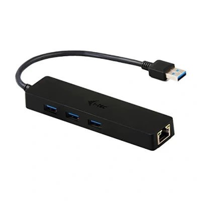 Image of i tec USB 3.0 3 Port Slim HUB with Gigabit Ethernet Adapter to RJ 45 3x for Windows Mac Linux Android, black