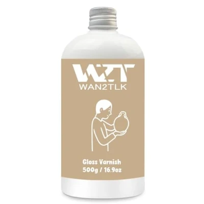 Image of WAN2TLK 500ml Air Dry Clay Glaze, Clear Glaze for Drying Clay, Varnish Pottery and Acrylic Paint, Waterproof Scratch Resistant, Design (Gloss Varnish)