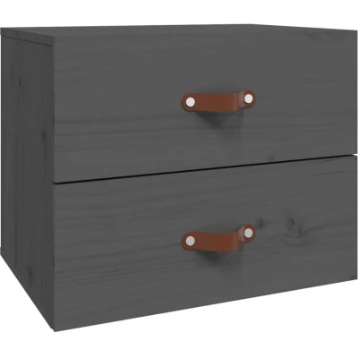 Image of vidaXL Wall mounted Bedside Cabinet Grey 50x36x40 cm
