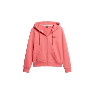 Image of Superdry Women&#039;s Essential Logo Zip Hoodie Sports, Camping Pink, XS