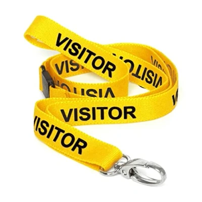 Image of CKB LTD Visitor LANYARDS Breakaway Safety Lanyard Neck Strap Swivel Metal Clip for ID Card Holder Pull Quick Release Design (Yellow, Pack of 50)