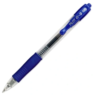 Image of PILOT Pack of 3 G2 05 Gel Ink Ballpoint Pens Fine Tip Blueaa