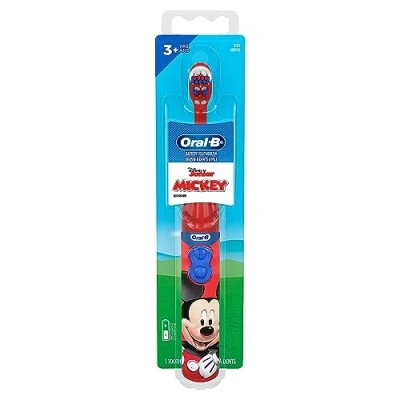 Image of Oral B Kid&#039;s Battery Toothbrush Featuring Disney&#039;s Mickey Mouse, Soft Bristles, for Kids 3+