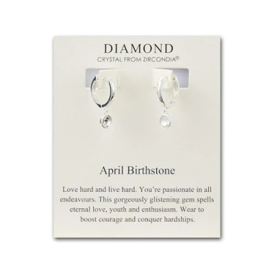 Image of Philip Jones April Birthstone Hoop Earrings Created with Diamond Zircondia® Crystals