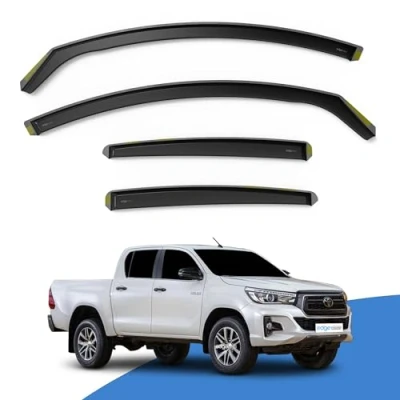Image of Edgevisors Wind Deflectors Set Fits: TOYOTA Hilux MK8 2016 onwards 4 Door Pick Up 4pc