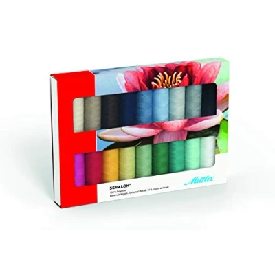 Image of Mettler SERALON 18 Kit Sewing Thread Set: Universal for or Embroidery, Machine, 100% Polyester, SE18 Kit, 200 m per Roll