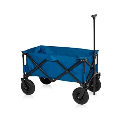 Image of Campart HC 0414 Foldable Trolley Rochelle Pneumatic tires 103 l volume Capacity up to 70 kg Carrier bag included Blue