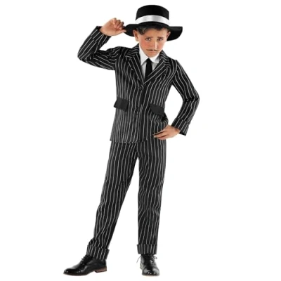 Image of Fun Shack Boys Gangster Costume Kids, Kids 1920s Costume, Fancy Dress X Large