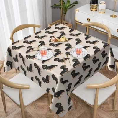 Image of EgoMed Tablecloths,60 inch Washable Table Cloth Covers for Kitchen Dining Room Party,Sausage Dog