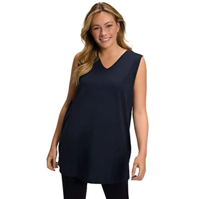 Image of Ulla Popken Women&#039;s Basic V Top t Shirts, schneeweiß, 40 42