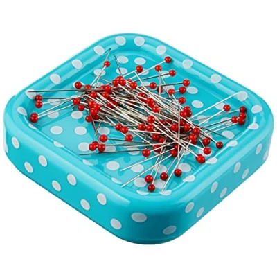 Image of Prym Love Magnetic Cushion Plus 9 g of Glass Headed Pins, red