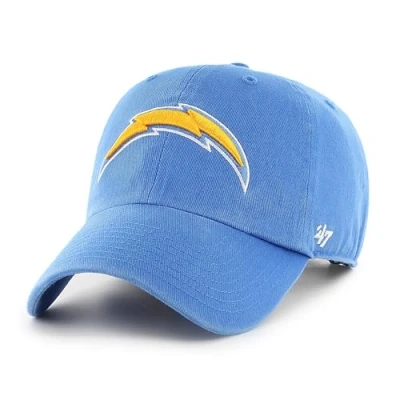 Image of 47 NFL Los Angeles Chargers Clean Up Unisex Baseball Cap, Adjustable Buckle Strap, Team Logo, Colour Blue Raz