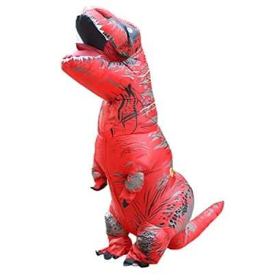 Image of JASHKE Inflatable Costume Trex Dinosaur Costumes Halloween Fancy Dress for Adult (Red)