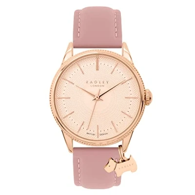 Image of RADLEY Lewis Lane Ladies Coin Edge Bezel Vintage Pink Watch RY21602