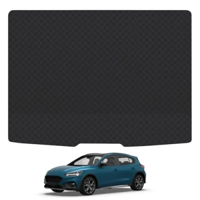 Image of Car Mat Co Rubber Boot Liner Compatible with Ford Focus (2018+) Tailored Fit Heavy Duty Premium 3mm Protector Mat, Anti Slip, Durable and Waterproof Custom Dog Friendly