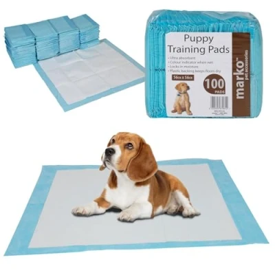Image of marko Pet Accessories Puppy Training Pads Dog Extra Large Wee Floor Toilet Mats Cat Pee 56cm x (100PK)