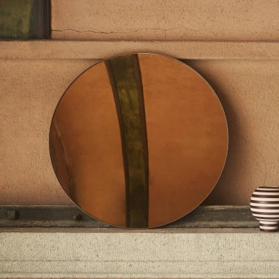 Image of AYTM Circum mirror, amber, Ø 70 cm, glass, MDF wood