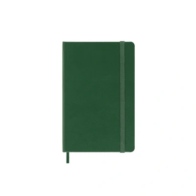 Image of Moleskine Classic Ruled Paper Notebook, Hard Cover and Elastic Closure Journal, Color Myrtle Green, Size Pocket 9 x 14 cm, 192 Pages