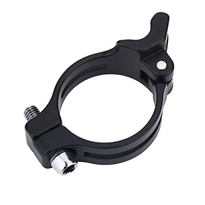 Image of Bike Derailleur Clamp Road Frame Tag Front Ring Braze on Adapter for Bike(31.8mm Black)